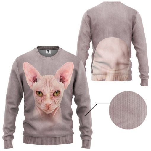 Gearhuman 3D Sphynx Cat Tshirt Hoodie Apparel ZL17121 3D Apparel