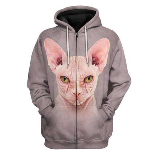 Gearhuman 3D Sphynx Cat Tshirt Hoodie Apparel ZL17121 3D Apparel Zip Hoodie S