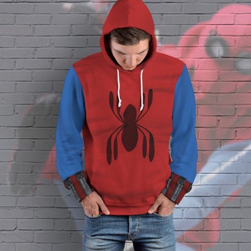 Gearhuman 3D Spiderman Homecoming Custom Hoodie Apparel GW200817 3D Custom Fleece Hoodies