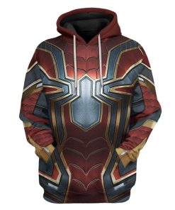 Gearhuman 3D Spiderman Iron Spider Custom Hoodie Apparel GW26061 3D Custom Fleece Hoodies Hoodie S 
