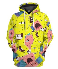 Gearhuman 3D SpongeBob and Patrick Star Custom Fleece Hoodie Apparel GV21047 3D Custom Fleece Hoodies Hoodie S 