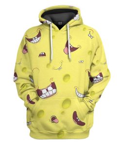 Gearhuman 3D Spongebob Custom Fleece Hoodie Apparel GV20046 3D Custom Fleece Hoodies Hoodie S 
