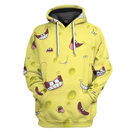 Gearhuman 3D Spongebob Custom Fleece Hoodie Apparel GV20046 3D Custom Fleece Hoodies Hoodie S