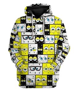 Gearhuman 3D SpongeBob Custom Fleece Hoodie Apparel GV22041 3D Custom Fleece Hoodies Hoodie S 