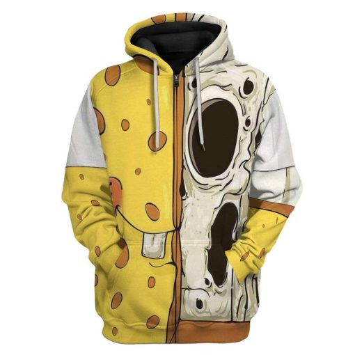 Gearhuman 3D SpongeBob Custom Hoodie Apparel GV21048 3D Custom Fleece Hoodies Zip Hoodie S