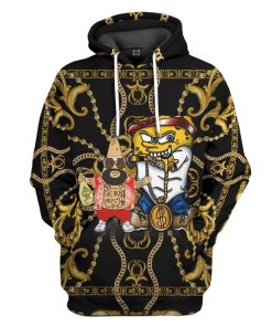 Gearhuman 3D Spongebob Hiphop and Patrick Ross Custom Hoodie Apparel GL05062 3D Custom Fleece Hoodies Hoodie S 