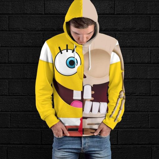 Gearhuman 3D Spongebob Squarepants Hoodie Apparel GM19052 3D Custom Fleece Hoodies