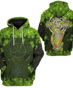 Gearhuman 3D St Patrick Celtic Cross Custom Tshirt Fleece Hoodie Apparel GW01027 3D Apparel