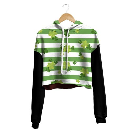 Gearhuman 3D St Patrick Clover Crop Hoodie GK23027 Crop Hoodie