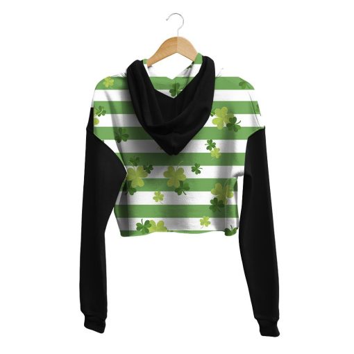 Gearhuman 3D St Patrick Clover Crop Hoodie GK23027 Crop Hoodie
