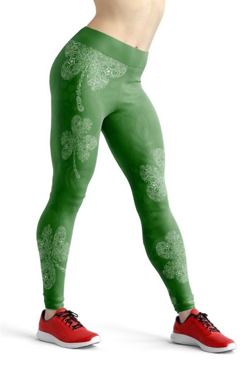 Gearhuman 3D St Patrick Clover Doodle Leggings GK230210 Leggings Leggings S
