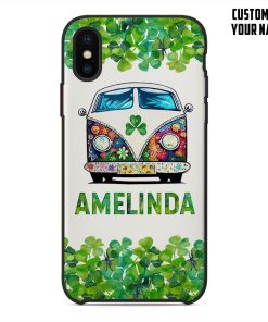 Gearhuman 3D St Patrick Day Shamrock Camping Custom Name Phonecase GB19029 Glass Phone Case Iphone X