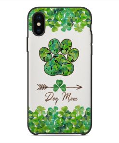 Gearhuman 3D St Patrick Day Shamrock Dog Mom Custom Phonecase GB24028 Glass Phone Case Iphone X