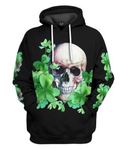 Gearhuman 3D St Patrick Day Shamrock Skull Tshirt Hoodie Apparel GB25025 3D Apparel Hoodie S