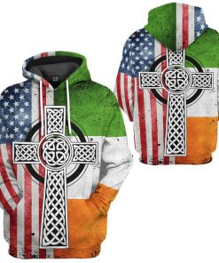 Gearhuman 3D St Patrick Irish Catholic Cross Custom Tshirt Hoodie Apparel GW010215 3D Apparel