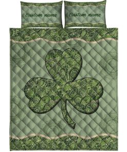Gearhuman 3D St Patrick Shamrock Custom Name Quilt Set GW19027 Quilt Set Quilt Set Twin