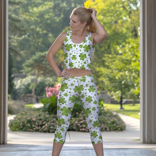 Gearhuman 3D St Patrick Shamrock White Legging GK180210 Leggings