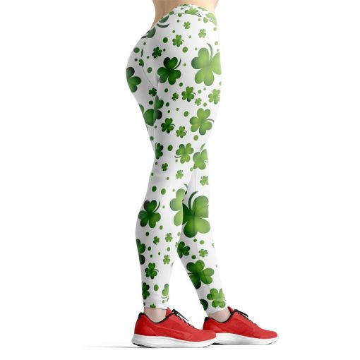 Gearhuman 3D St Patrick Shamrock White Legging GK180210 Leggings