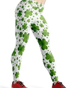 Gearhuman 3D St Patrick Shamrock White Legging GK180210 Leggings Leggings S