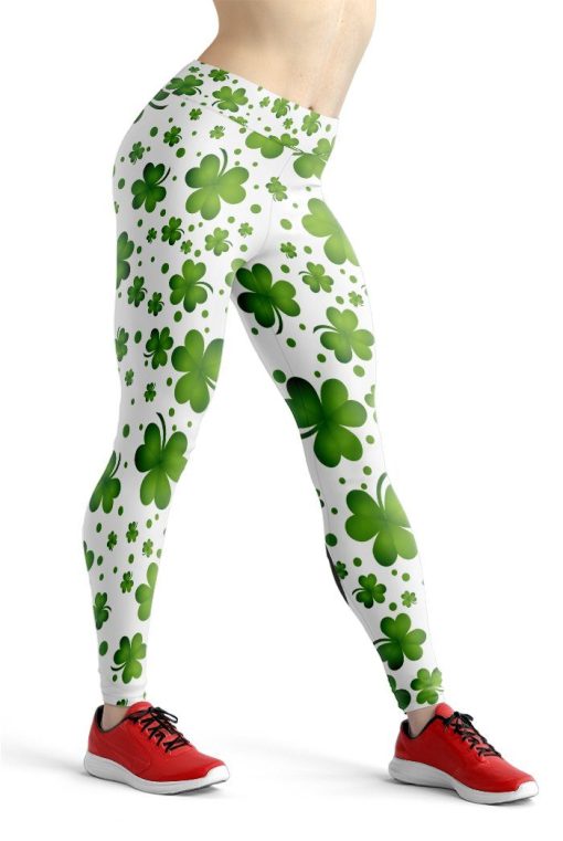 Gearhuman 3D St Patrick Shamrock White Legging GK180210 Leggings Leggings S