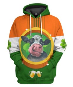 Gearhuman 3D St Patricks Day Cow Tshirt Hoodie Apparel GB26027 3D Apparel Hoodie S