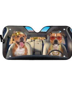 Gearhuman 3D Staffordshire Bull Terrier Dog Auto Car Sunshade GV03034 Auto Sunshade 57''x27.5''