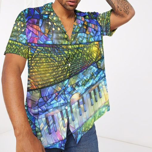 Gearhuman 3D Stained Glass Accordion Hawaii Shirt 3 Gearhuman 3D Stained Glass Accordion Hawaii Shirt ZK2306211 Short Sleeve Shirt