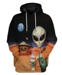 Gearhuman 3D Star Invaders Coffee Custom Fleece Hoodie Apparel GW10041 3D Custom Fleece Hoodies Hoodie S 