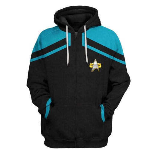 Gearhuman 3D Star Trek Picard 2020 Present Blue Tshirt Hoodie Apparel GV110125 3D Apparel Zip Hoodie S
