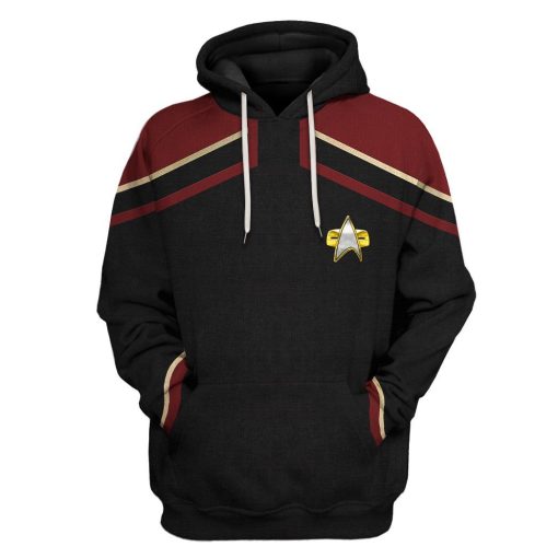 Gearhuman 3D Star Trek Picard 2020 Present Red Tshirt Hoodie Apparel GV110123 3D Apparel Hoodie S