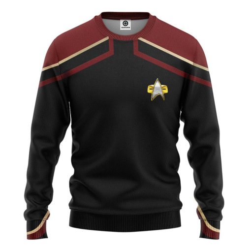 Gearhuman 3D Star Trek Picard 2020 Present Red Tshirt Hoodie Apparel GV110123 3D Apparel Long Sleeve S