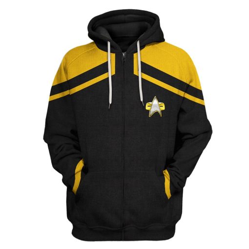 Gearhuman 3D Star Trek Picard 2020 Present Yellow Tshirt Hoodie Apparel GV110124 3D Apparel Zip Hoodie S