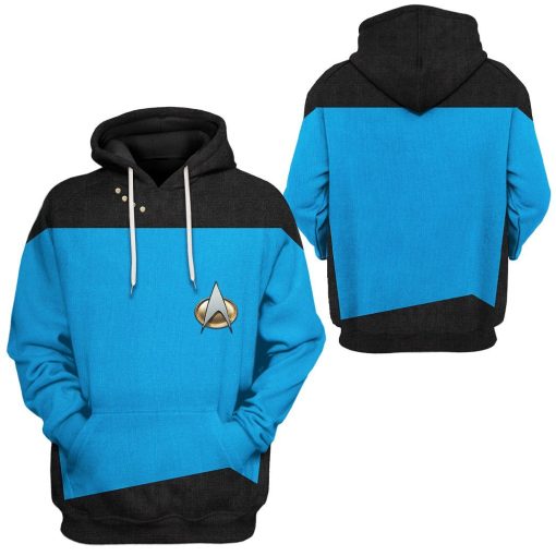 Gearhuman 3D Star Trek The Next Generation 1987 1994 Blue Custom Tshirt Hoodie Apparel GV11014 3D Apparel
