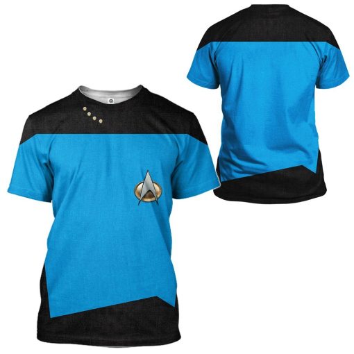 Gearhuman 3D Star Trek The Next Generation 1987 1994 Blue Custom Tshirt Hoodie Apparel GV11014 3D Apparel