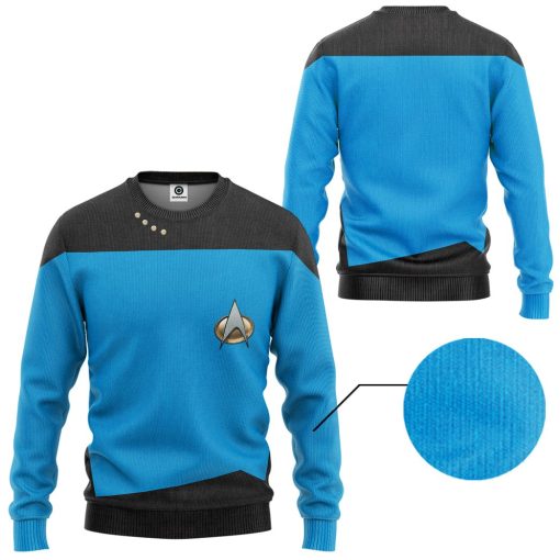 Gearhuman 3D Star Trek The Next Generation 1987 1994 Blue Custom Tshirt Hoodie Apparel GV11014 3D Apparel