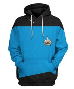 Gearhuman 3D Star Trek The Next Generation 1987 1994 Blue Custom Tshirt Hoodie Apparel GV11014 3D Apparel Hoodie S 