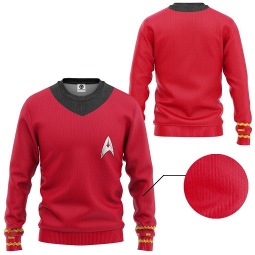 Gearhuman 3D Star Trek The Original Series 1966 1969 Red Custom Tshirt Hoodie Apparel GV080111 3D Apparel