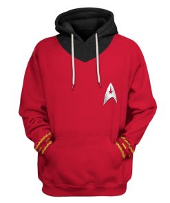 Gearhuman 3D Star Trek The Original Series 1966 1969 Red Custom Tshirt Hoodie Apparel GV080111 3D Apparel Hoodie S 