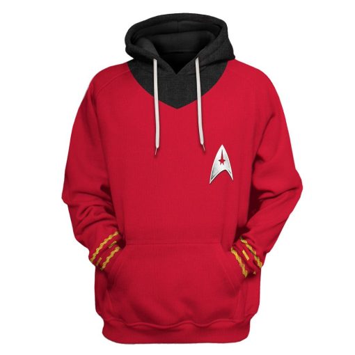 Gearhuman 3D Star Trek The Original Series 1966 1969 Red Custom Tshirt Hoodie Apparel GV080111 3D Apparel Hoodie S
