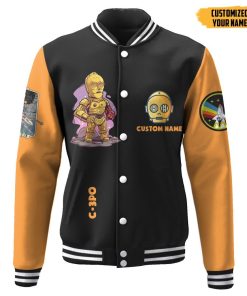Gearhuman 3D Star Wars C3PO Custom Name Baseball Jacket GK210137 Baseball Jacket Baseball Jacket XS 
