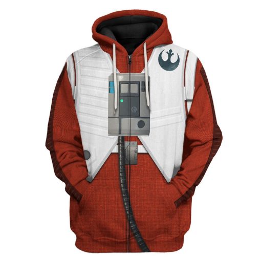 Gearhuman 3D Star Wars Poe Dameron Tshirt Hoodie Apparel CK26115 3D Apparel Zip Hoodie S