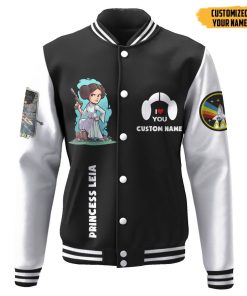 Gearhuman 3D Star Wars Princess Leia Custom Name Baseball Jacket GK210149 Baseball Jacket Baseball Jacket XS 