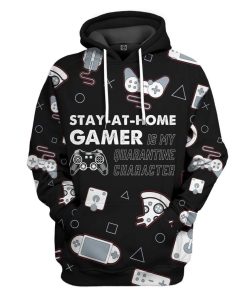 Gearhuman 3D Stay At Home Gamer is My Q Character Custom Fleece Hoodie Apparel GW14043 3D Custom Fleece Hoodies Hoodie S 