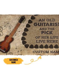 GearHuman 3D Steel Guitars Guitars An Old Guitarist Custom Doormat GR210145 Doormat Doormat S(15,8''x23,6'')