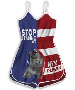 Gearhuman 3D Stop Staring At My Pussy British Shorthair Cat Custom Rompers GV20094 Rompers Rompers S 