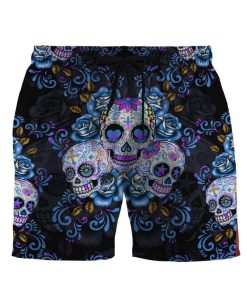 Gearhuman 3D Sugar Skull Beach Shorts ZZ24062152 Men Shorts Beach Shorts S