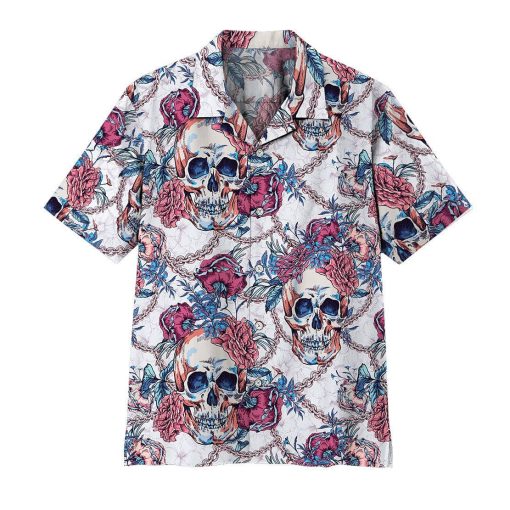 Gearhuman 3D Sugar Skull Hawaii Shirt ZZ2206213 Short Sleeve Shirt Short Sleeve Shirt S
