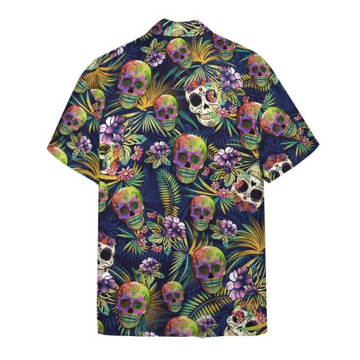 Gearhuman 3D Sugar Skull Hawaii Shirt ZZ2206214 Short Sleeve Shirt