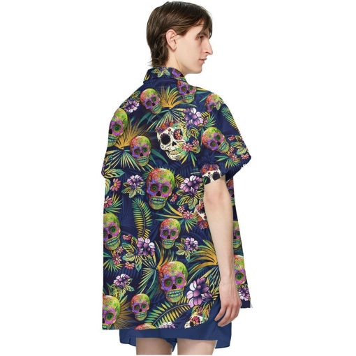 Gearhuman 3D Sugar Skull Hawaii Shirt ZZ2206214 Short Sleeve Shirt
