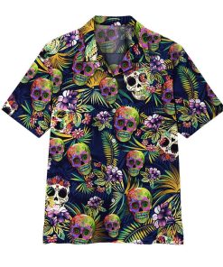 Gearhuman 3D Sugar Skull Hawaii Shirt ZZ2206214 Short Sleeve Shirt Short Sleeve Shirt S 
